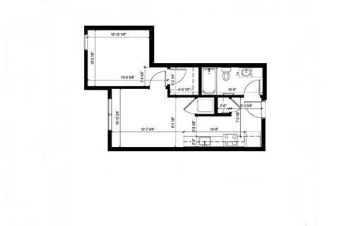 A black and white image of a floor plan for a house.